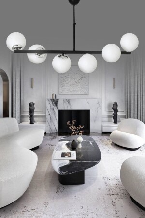 Altina 6'li Siyah Modern Lüks Avize SEF164 - ŞL Şef Light