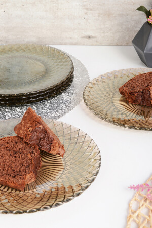 Angdesign Belinda Cam Tatlı-kek Tabağı 6'lı Füme 4100 - 5