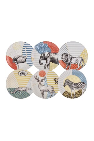 Animal Seramik 6 Kişilik Pasta Tatlı Takımı 21 Cm 153.09.01.0316 - Karaca