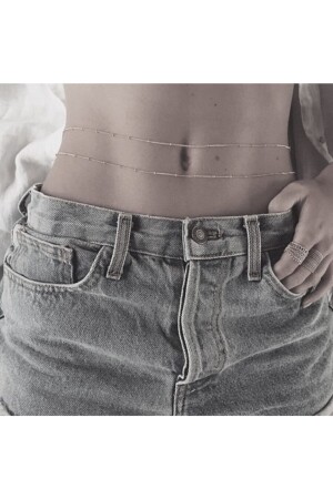 Anlaufgeschützte 2-teilige silberfarbene Taillenkette und Taillenhalskette Missy - Misboho