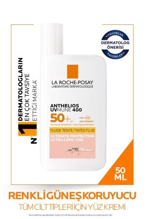 Anthelios Uvmune400 Invisible Fluid Colored Spf50+ Gesichts-Sonnencreme für alle Hauttypen 50 ml - La Roche Posay