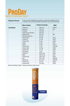 Apidemica Proday Energy (arı Sütü, Ginseng, Koenzim Q10, 12 Vitamin Ve 7 Mineral) Efervesan Tablet - 5