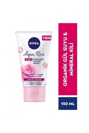 Aqua Rose 3ü1 Arada Yüz Temizleme Peeling Maske Gül Suyu Mineral Kili 150ml 94417 - NIVEA