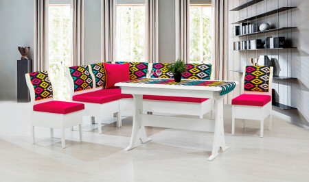 Aras Küchen-Eckset – Rosa - Cadde Yıldız