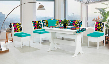 Aras Küchen-Eckset – Türkis - Cadde Yıldız