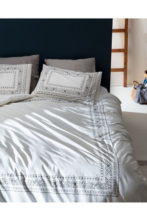 Arber Çift Kişilik Nevresim Takımı - Gri 1KNTCC0670-8682116763479 - Madame Coco