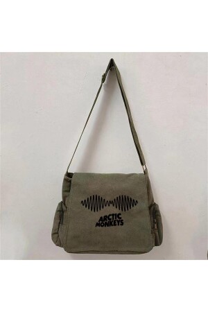 Arctic Monkeys Album Baskılı Unisex Yeşil Postacı Çantası - Toum