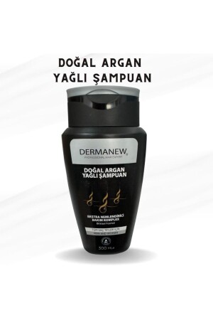 Argan Yağlı Şampuan - İşlem Görmüş Dökülen ve Zayıf Saçlar İçin - Onarıcı ve Güçlendirici Şampuan - Dermanew Hair