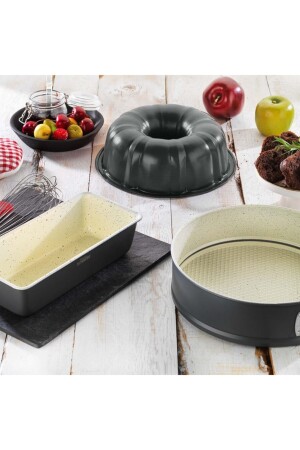 Ariana 3'lü Gri Kek Kalıbı Seti 1S0018-23001-ROS01 - Schafer