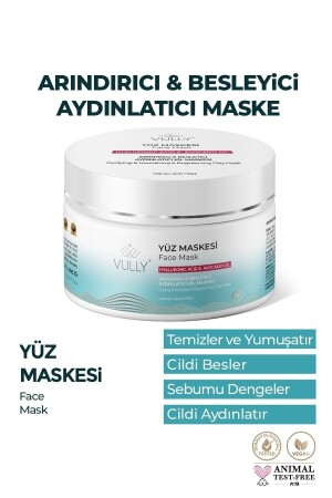 Arındırıcı Besleyici Aydınlatıcı Yüz Için Kil Maskesi 150 Ml (hyaluronıc Acıd - Avacado Oıl) Brightening Clay Mask - VULLY