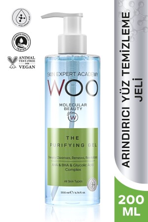 Arındırıcı Leke Açma Etkili Yüz Temizleme Jeli 200ml Sıkılaştırıcı Canlandırıcı (AHA BHA) - Woo Skin Expert Academy