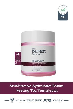 Arındırıcı ve Aydınlatıcı Enzim Peeling Toz Temizleyici 55 gr (%0-6 Azelaic Acid & Malic Acid) - The Purest Solutions