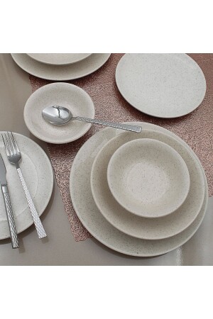 Arna 24-teiliges Tafelservice für 6 Personen – Silvery Stone 8681349099164 - Arna Porselen