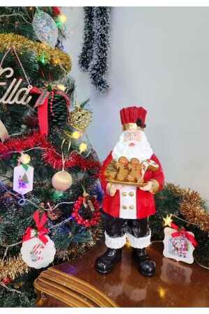 Aşçı Noel Baba Heykeli, Yılbaşı Aksesuarları, Yeni Yıl Hediyesi, Noel Baba Biblo, 41 cm 2024yeniyıl4 - 1