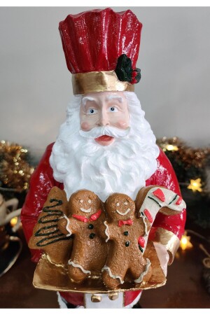 Aşçı Noel Baba Heykeli, Yılbaşı Aksesuarları, Yeni Yıl Hediyesi, Noel Baba Biblo, 41 cm 2024yeniyıl4 - 2