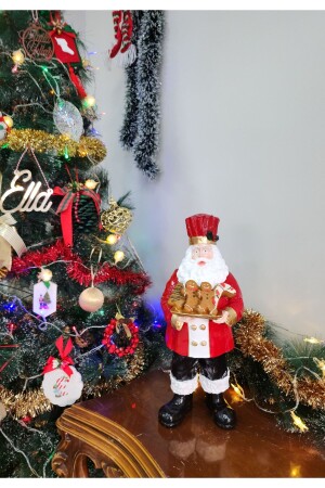 Aşçı Noel Baba Heykeli, Yılbaşı Aksesuarları, Yeni Yıl Hediyesi, Noel Baba Biblo, 41 cm 2024yeniyıl4 - 5