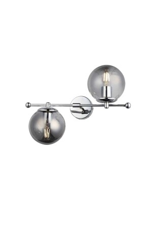Asil 2-teilige moderne Chrom-Wandleuchte (Rauchglas) ASİL-KM-02 - BSA LIGHTING