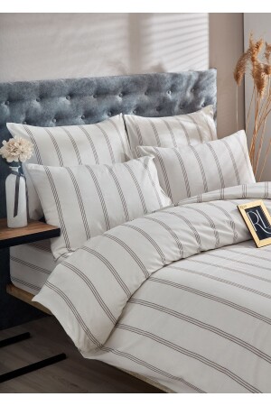 Atlantis Ipliği Boyalı Organik Nevresim Takımı Tek Kişilik (ÇARŞAFSIZ) - Ricco Lifes