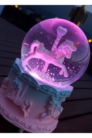 Atlı Karınca Tasarımlı Renk Değiştiren Müzikli Işıklı Kar Küresi Klasik Müzikli Kar Küresi teıknohgnfgbd - 2