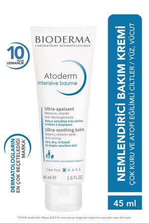 Atoderm Intensive Balm Reisegröße, feuchtigkeitsspendende und reparierende Creme für zu Atopie neigende Haut, 45 ml - Bioderma