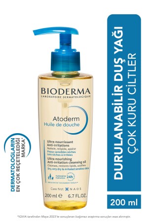 Atoderm Shower Oil Kuru Cilt Nemlendirici Besleyici Duş Yağı Niasinamid Bebek Çocuk Yetişkin 200 ml - Bioderma
