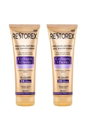 Aufpolsternde Haarpflegecreme Kollagen & Biotin 250 ml 2 Stück - Restorex