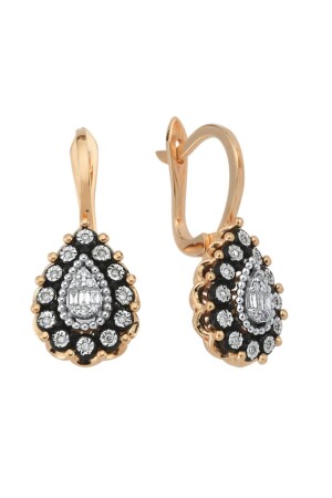 Ausgefallene Baguette-Stein-Diamant-Ohrringe - Assos Pırlanta