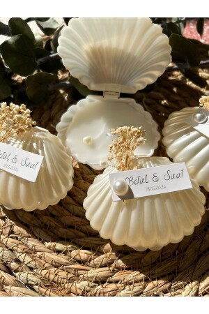 Austernkerzen in Schachteln für Hochzeit, Verlobung, Versprechen, Henna, Mevlut, Geburtstag, Neujahrsgeschenk, 20 Stück - Sunshine Hediyelik