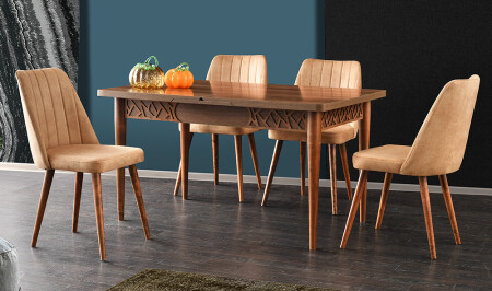 Ausziehbares Esstisch-Set „Dallas“. - Cadde Yıldız