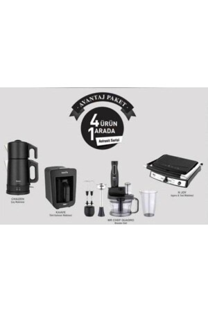 Avantaj Paketi Antrasit 4'lü Elektrikli Çeyiz Seti D_8682511903944 - Fakir