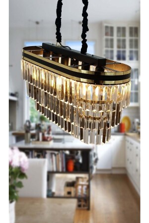 Avizade Şeritli 70x30 Cm Lik Kristal Taşlı Lüks Avize ŞER70X30 - MATMAZEL AKSESUAR