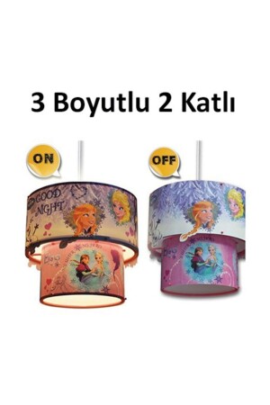 Avize 3 Boyutlu - 3D Frozen Sihirli Tavan Sarkıt Lamba 5105 - Frozen Elsa