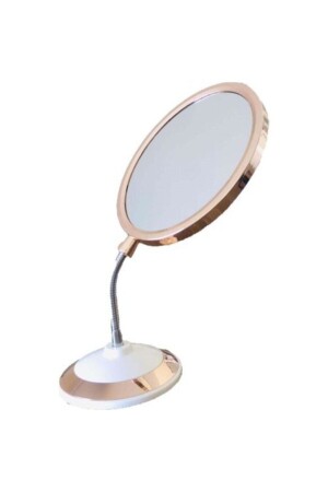 Ayaklı Çift Taraflı Büyüteçli Yuvarlak Makyaj Aynası Rose Gold k85 - 1