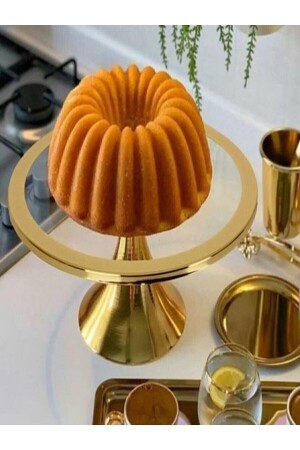 Ayaklı Gold Renk Yuvarlak Pasta Standı,pasta,kurabiye,sunum Standı,çeyizlik,düğün Hediye Yuvpastagold01 - 1