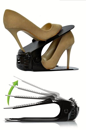 Ayarlanabilir 4 Kademeli Ayakkabı Rampası 20'lu Set Siyah NDY-AY-00749 - 4