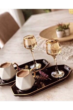 Ayda Präsentationsteller Kaffeetassen-Set, 6 Stück - Onedekor