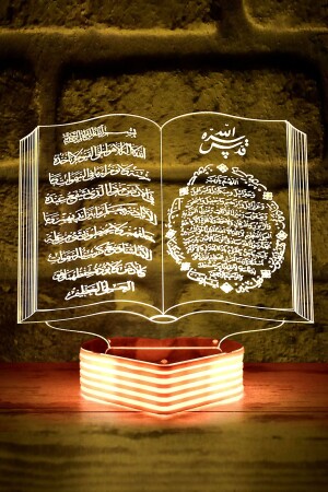 Ayetel Kürsi und Abundance Prayer Gift Lampe mit geschriebenem Koran - Hediye Kovanı