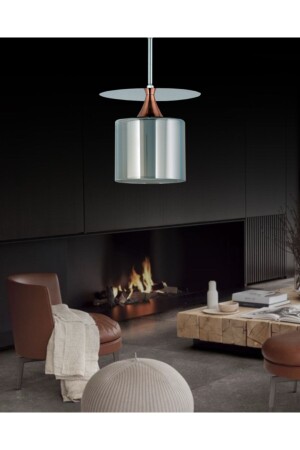 Aynalı Tekli Füme Cam Avize sef46 - ŞL Şef Light