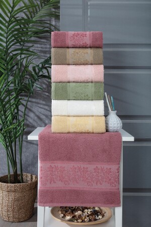 Azra 6-teiliges, gemustertes Handtuch-Set, 50 x 90 cm, Handtuch-Set, Hand- und Gesichtstücher, Mitgift-Handtücher - Güvenal