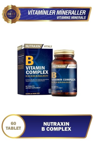 B Complex Vitamin 60 Tablet B1, B2, B3, B5, B6, B12 8680512602767 - 1
