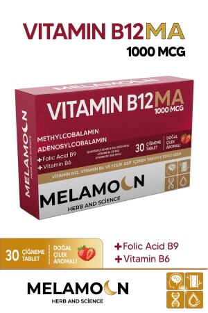 B12- B6 ve Folik Asit: Sinir Sistemi- Hamileler ve Kan Oluşumu Desteği 1000mcg - Melamoon
