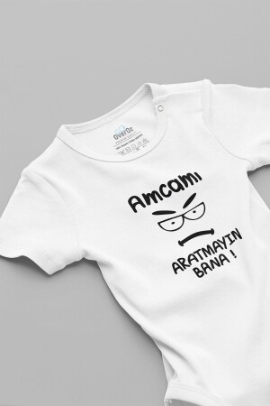 Baby-Body aus 100 % Bio-Baumwolle mit der Aufschrift „Don't Call My Uncle“ Onkel Baby Badi Druckknopfverschluss 5750 - Overoz