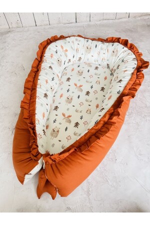 Baby Nest Sevimli Fırfırlı Ortopedik Çift Taraflı Bebek Yatağı Anne Yanı Bebek Yatağı P10631S7692 - 4