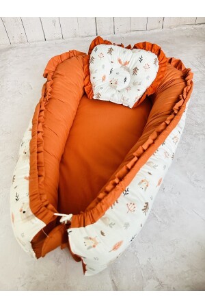 Baby Nest Sevimli Fırfırlı Ortopedik Çift Taraflı Bebek Yatağı Anne Yanı Bebek Yatağı P10631S7692 - 5