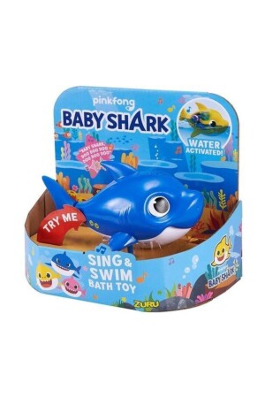 Baby Shark Yüzen ve Sesli Figür Banyo Oyuncak Mavi BAH00000M - 6