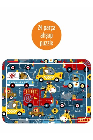 Baby Taşıtlar 24 Parça Ahşap Puzzle - Lipyos