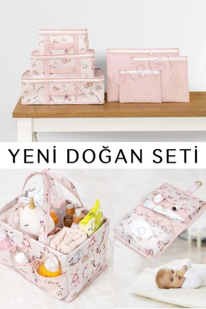 Baby Yeni Doğan Seti - Bavul Organizer - Bakım Ve Alt Bakım Çantası Pembe - Pazar Kapısı