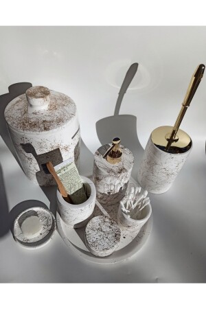 Badezimmer-Set: Tablett – Mülleimer – Toilettenbürste – Flüssigseifenspender – Tablett - Ture Concept