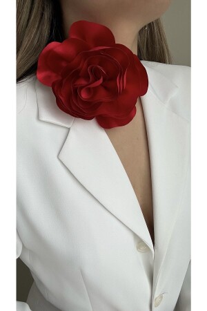 Bağcıklı Kumaş Çiçek Choker Kolye Gül Kolye - Âlâ Atelier