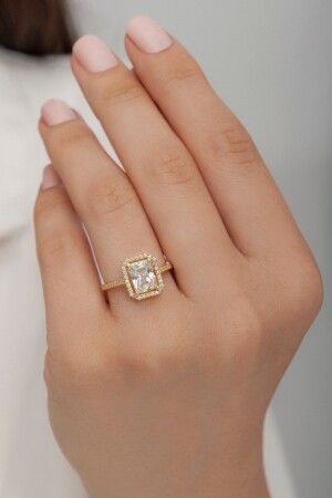 Baget Taşlı Yüzük 925 Ayar Gümüş - Tmec Silver